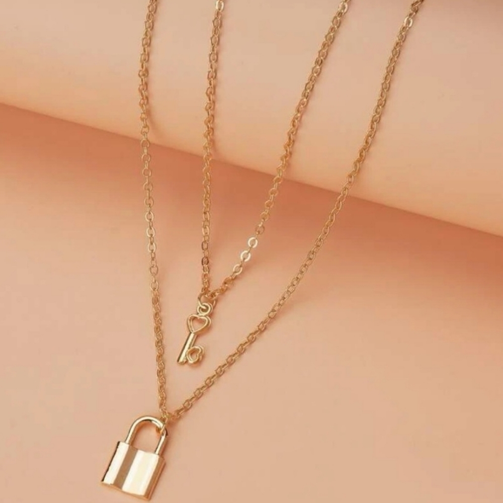 LOCK & KEY PENDANT NECKLACES